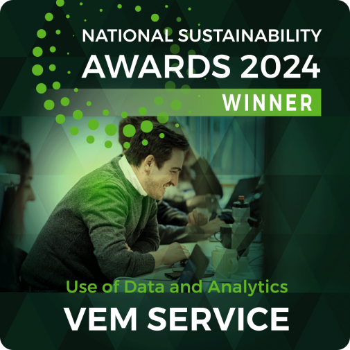 National sustainability awards 2024 for the virtual energy manager service as best use of data and analytics.